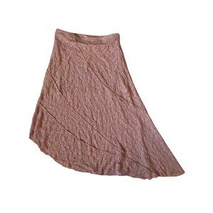 Ultra Flirt Asymmetrical Pink Mauve Lace Midi Skirt Women's Size L